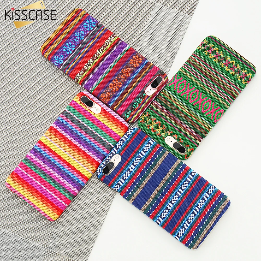 KISSCASE ткань текстура чехол для iPhone 5 5S SE 6 6s плюс телефон чешского красочный 7 8 X