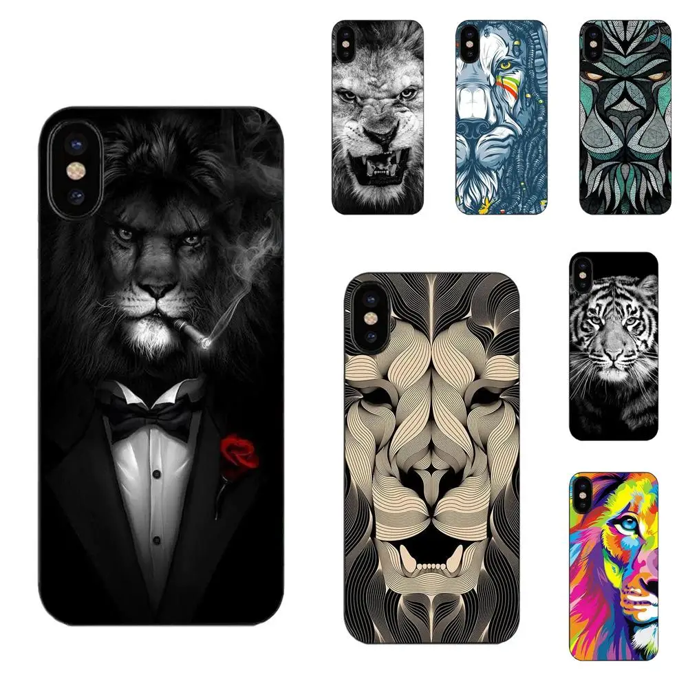 

Oedmeb Lovely Block Phone Case Lion Tiger Animal For Galaxy Alpha Core Prime Note 4 5 8 S3 S4 S5 S6 S7 S8 S9 mini edge Plus