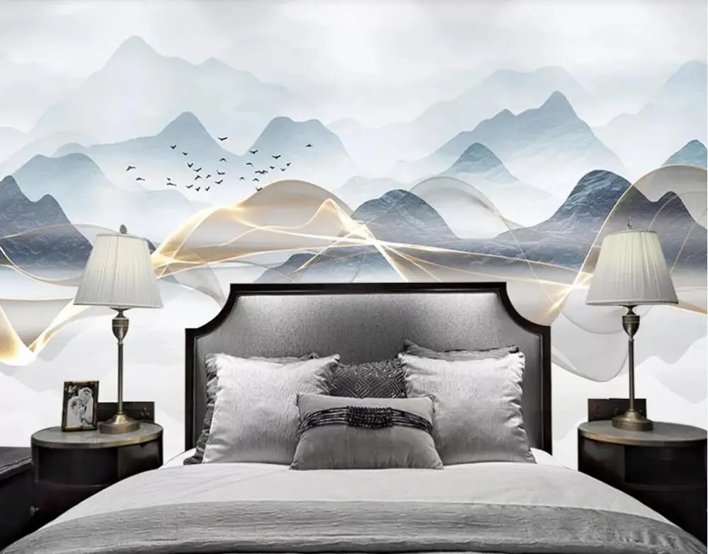 Beibehang индивидуальные китайский современный абстрактный трехмерный пейзаж фон Лось фон papel де parede 3 dwallpaper - Цвет: 20452755