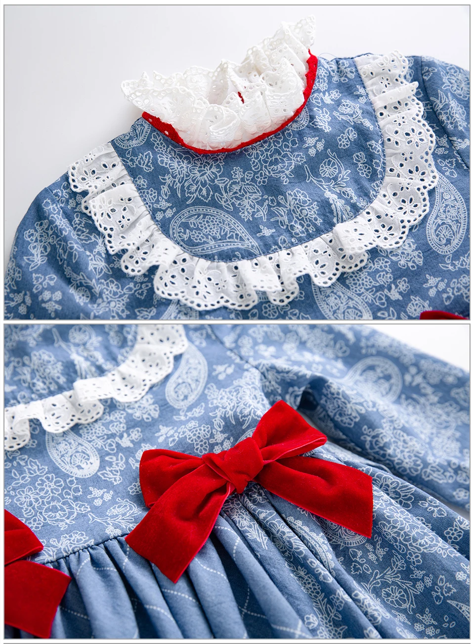 Pettigirl/ с цветочным принтом для девочек, Вечерние платье для девочки голубое Высокая талия платья с банты, бутик Костюмы для детей G-DMGD107-D50