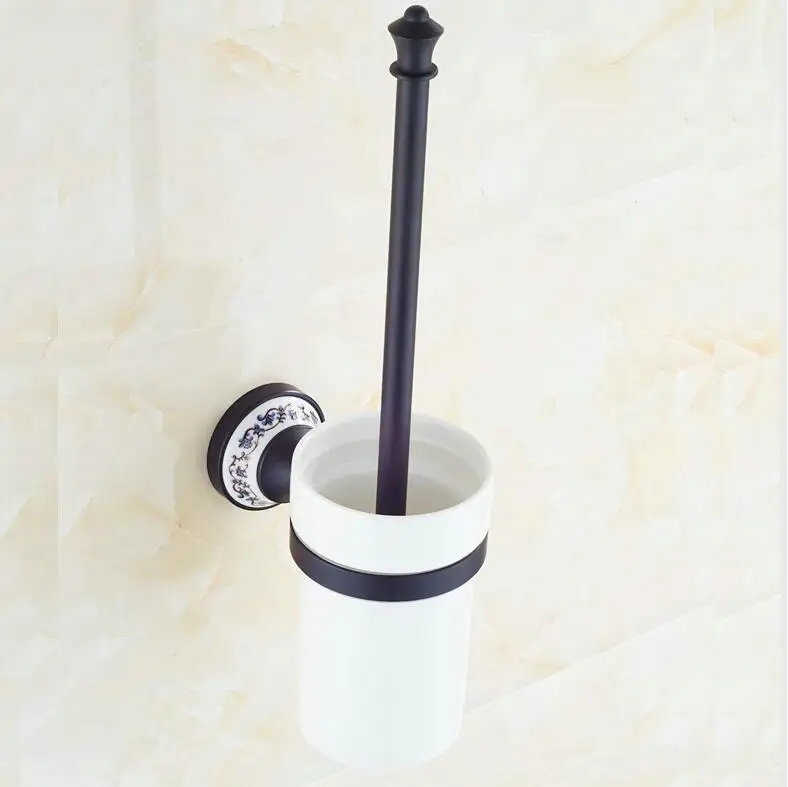 Black porcelain decoration finish copper Brass Bathroom accessories Bath Hardware Set Towel Rack Towel Bar Paper Holder