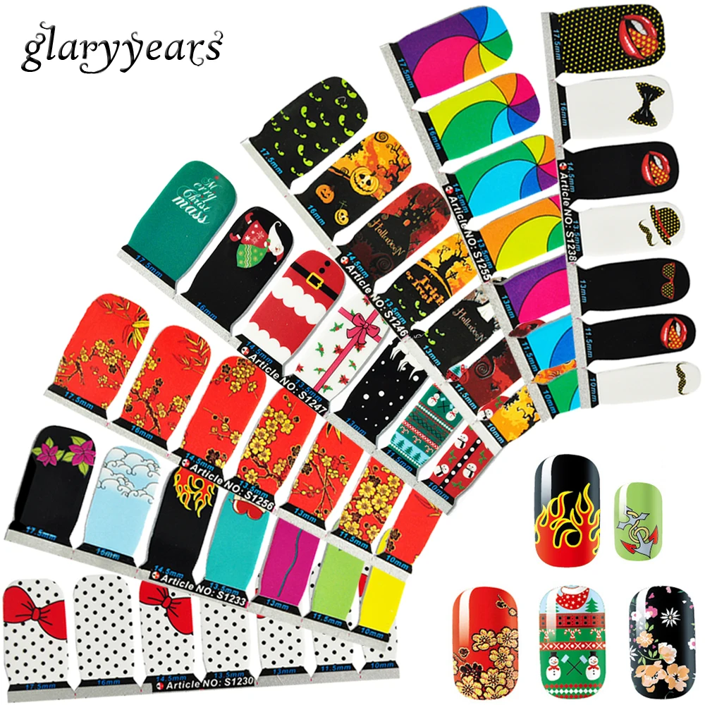 26 Designs 1 Piece Beauty French Manicures Nail Art Tips Bright Colored