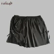 Летние новые модные черные шелковые пижамы брюки для дома шорты для сна пижамы брюки плюс размер кружевные пижамы брюки E1171