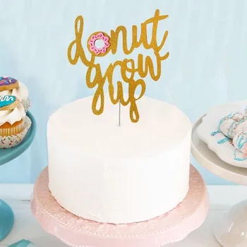 

1pcs Donut Grow Up Cake Topper Banner Baby Shower 1st Birthday Party Cupcake Topper Garland Kids Birthday Party Decoration