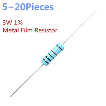 

5~20Pieces/lot 3W 620Kohm 1% Radial DIP Metal Film Axial Resistors 620K ohm R 3W