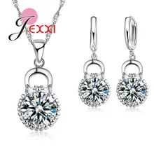 Прекрасные девушки лучшие подарки Серебряная цепочка Ювелирные наборы Свадебные 925 пробы серебряная сумочка форма кулон ожерелье серьги колье