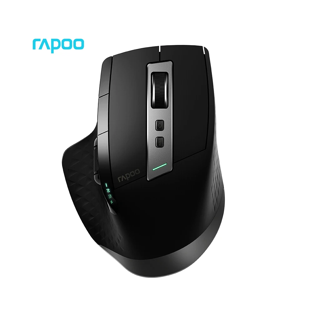 Rapoo MT750S перезаряжаемая многорежимная беспроводная мышь эргономичная Bluetooth 3,0/4,0 2,4 ГГц четыре устройства Соединительная мышь для геймера - Цвет: Черный