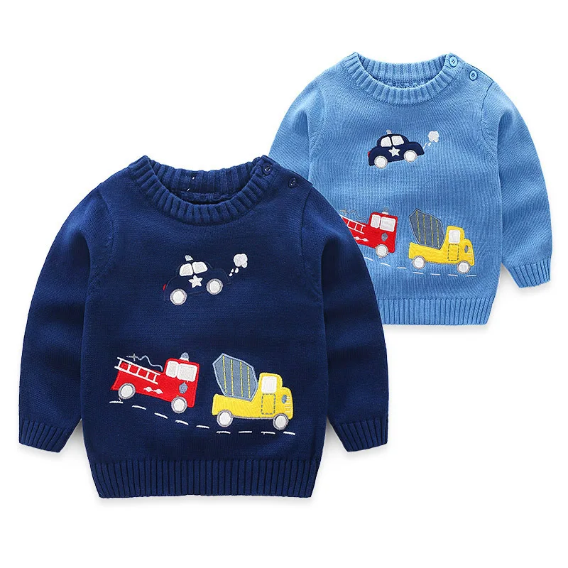 

2019 Toddler Baby Kids Sweaters Knitted Pullovers Car Print Autumn Casual Tops Kids Clothes Sweater Cardigan Kids Clothing