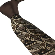 Галстуки coahella коричневый Узел контрастный коричневый черный хаки галстук с узором "огурцы" жаккардовый галстук строгий галстук 8,5 см