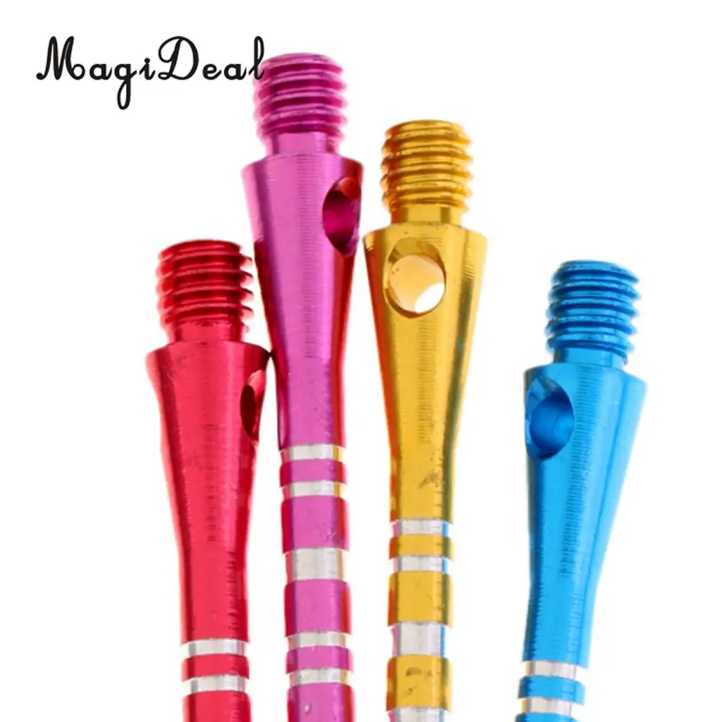 MagiDeal Alloy 12 Pcs 52mm Thread Alloy Re-Grooved Dart Stems Shafts Multi-color Indoor Games Dart Replacement Accessories