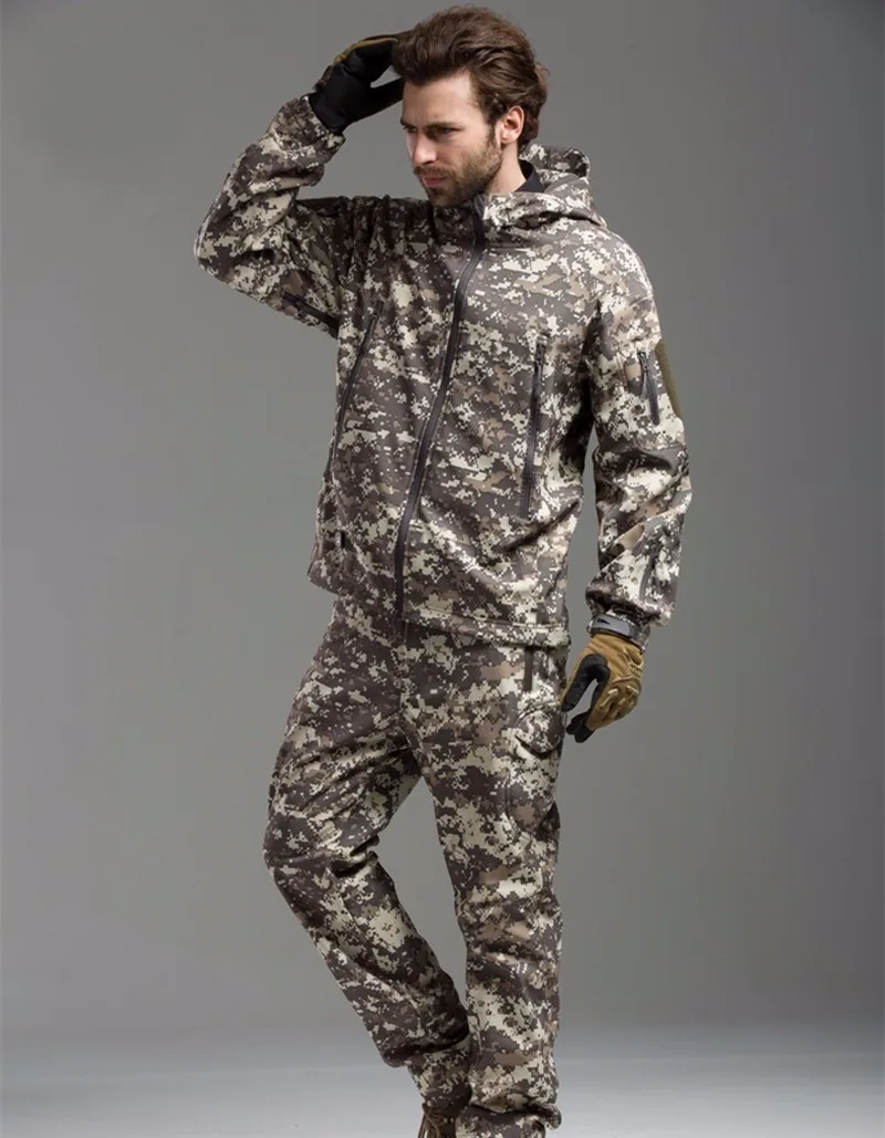 Военные армейские мужские зимние куртки, пальто, костюм, зимнее пальто, мужское флисовое камуфляжное теплое пальто из флиса, длинные штаны, костюм