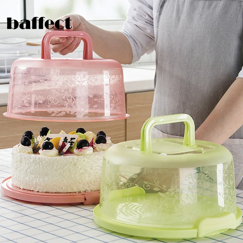 

Baffect Portable 8 Inch Cake Box Sealed Baking Packing Box Birthday Cake Fruit Egg Tarts Bread Plastic Storage Box Baking Tools