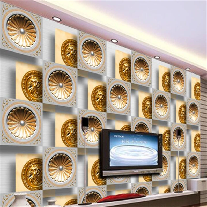 

wellyu papel de parede 3d Custom wallpaper Living room Chinese 3D stereo classical European TV backdrop behang tapety