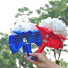 AYiCuthia романтический свадебный букет невесты свадебное украшение цветочное Мыло свадебный букет из роз белый сатин Холдинг S30