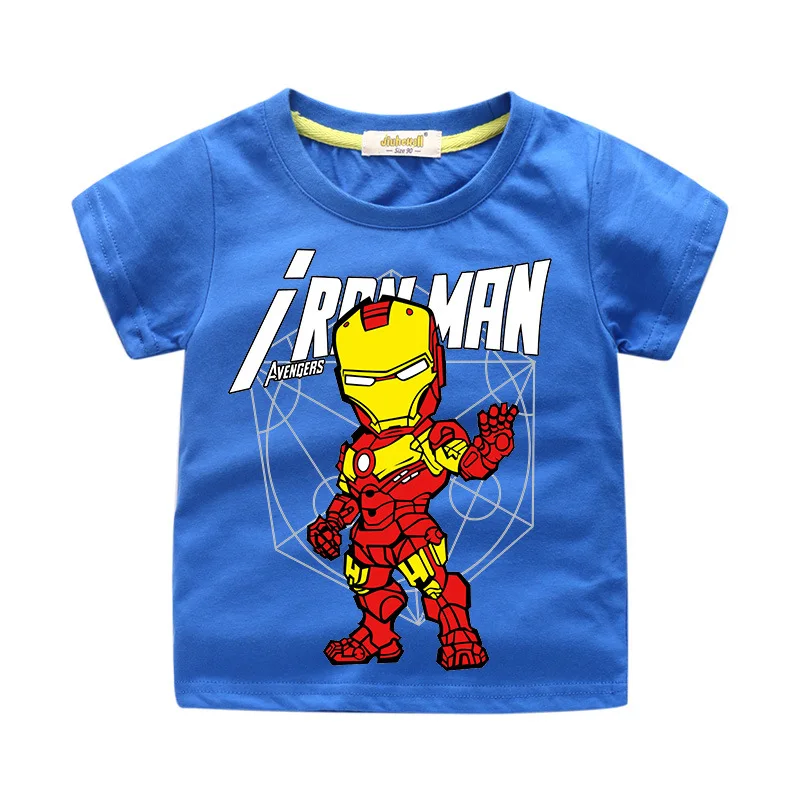 

2019 Boys T shirts Summer Children Avengers Marvel Superhero Iron Man T-shirt Tops Kids Clothes Fashion Cartoon Baby Boy T-shirt