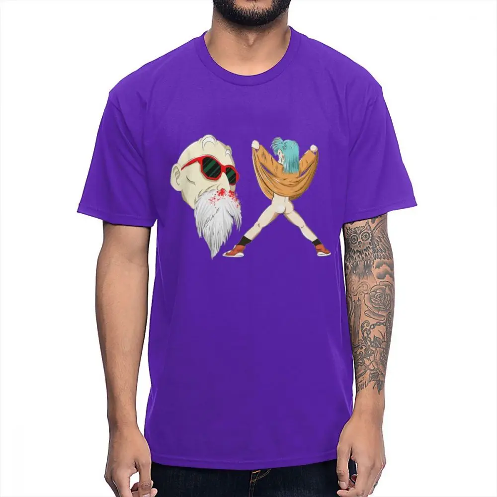 Dragon Ball Z Bulma Oppai Master Roshi Muten, забавная футболка для мужчин, хип-хоп, Каме сеннин, новинка, футболка - Цвет: Фиолетовый
