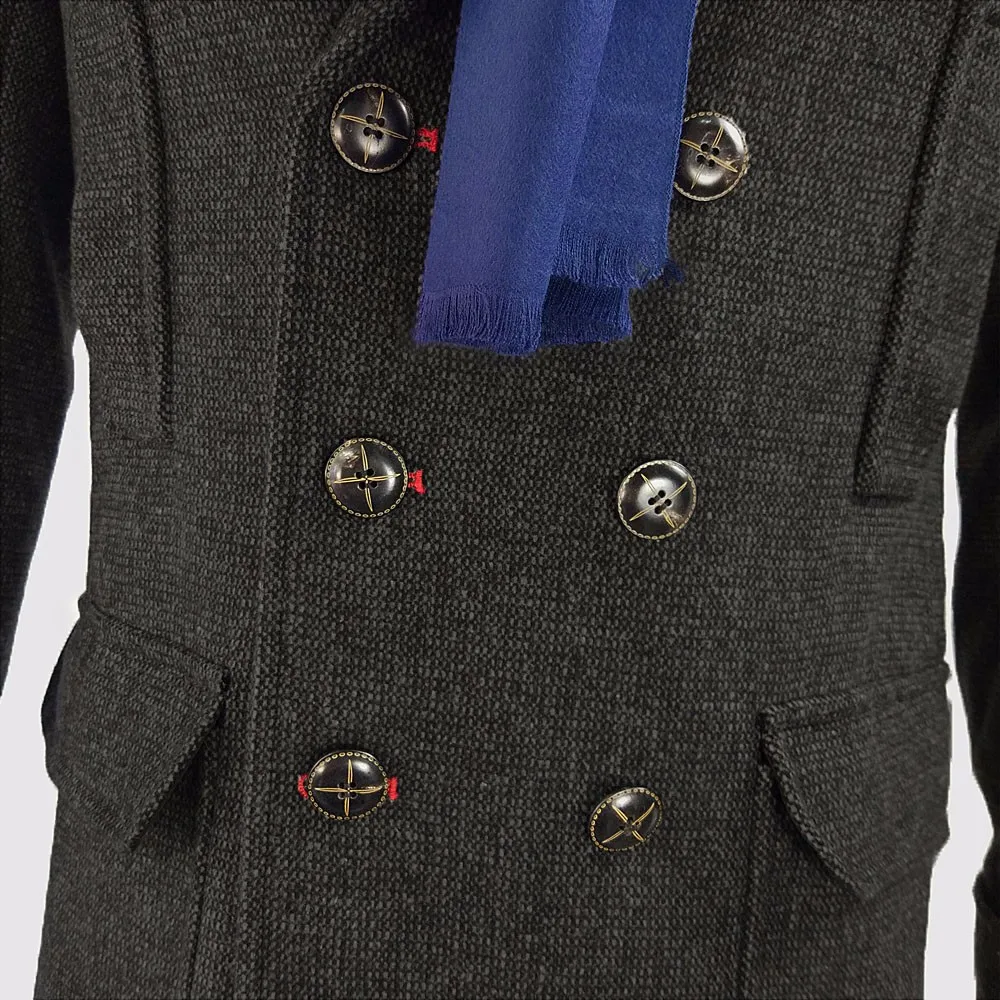 Sherlock Holmes Cape Coat Costume Cosplay Jacket Wool Christmas Gift With Scarf8