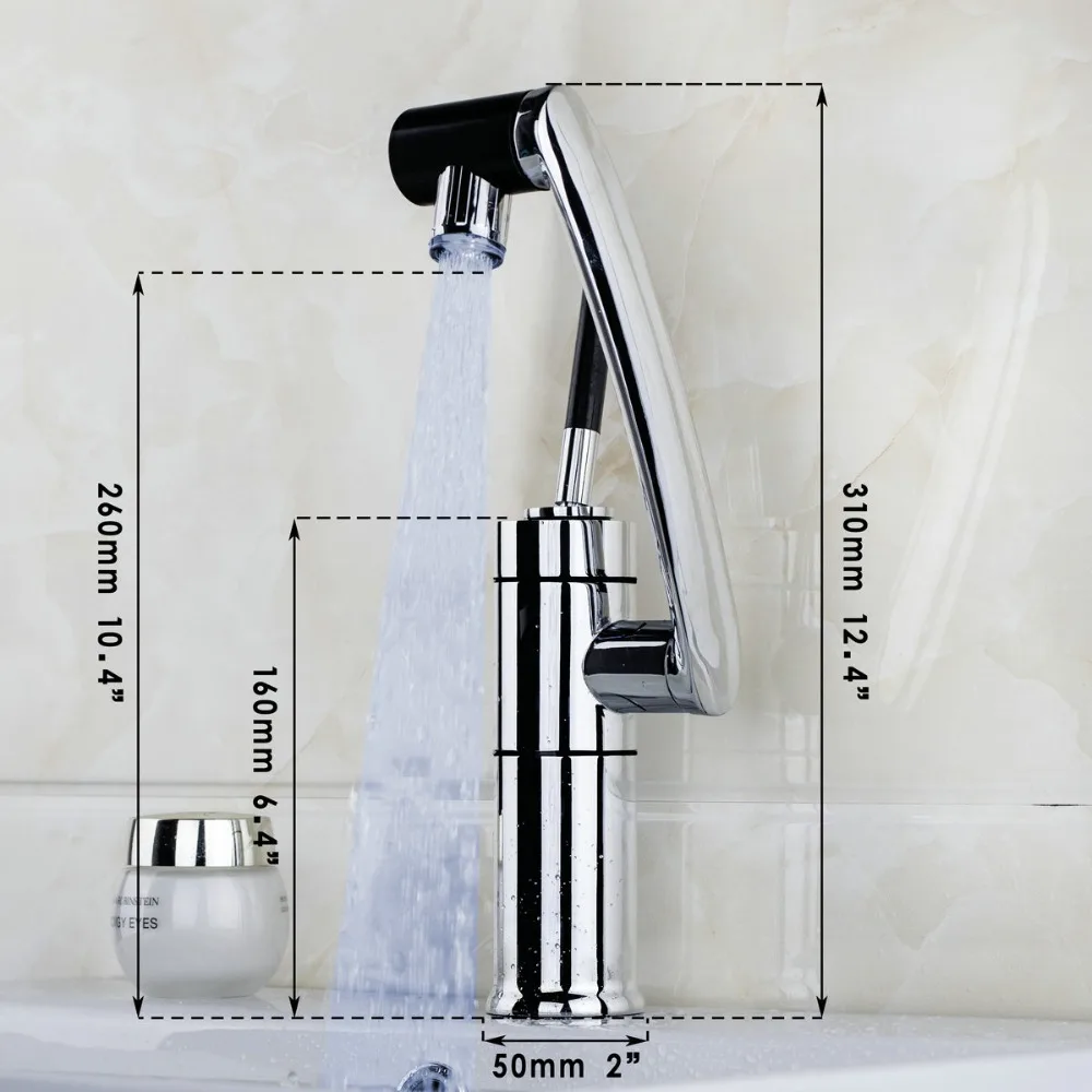  KEMAIDI New Kitchen Faucet Temperature Sensor LED Light Swivel Chrome Sink Basin Deck Brass Torneir - 32475632975