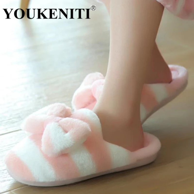 

Indoor House Slipper Soft Plush Cotton Cute Slippers Shoes Non-Slip Floor Home Furry Slippers Women Shoes For Bedroom