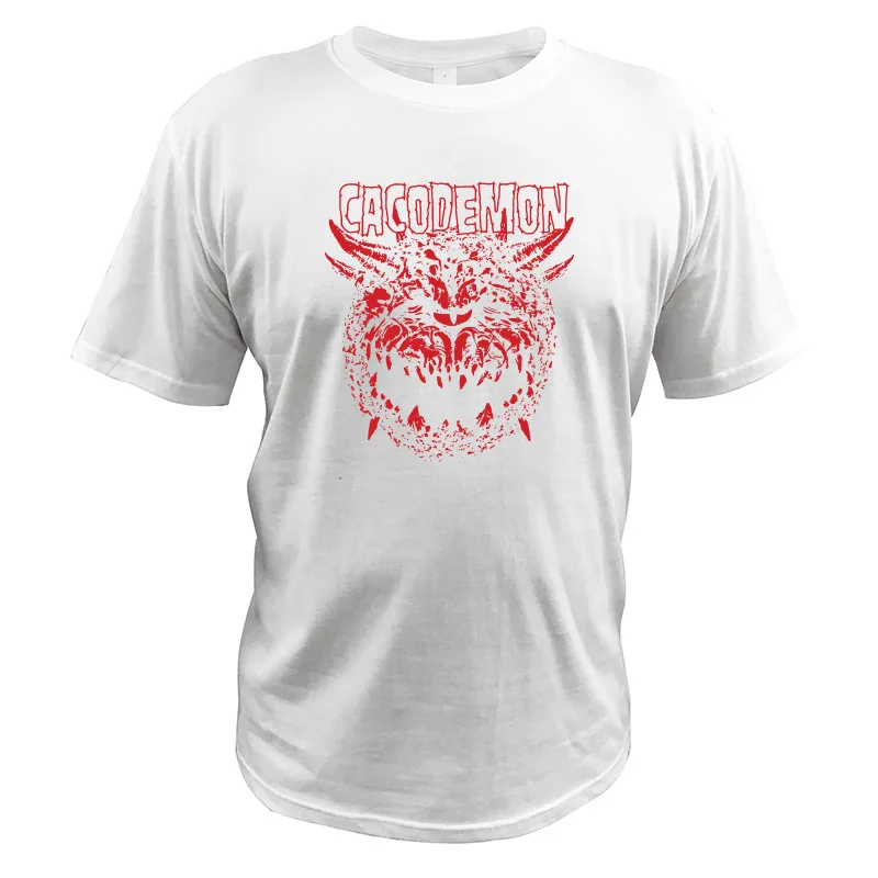 Doom футболка Cacodemon хлопок hispeer ЕС размер высокое качество комфорта Camisetas игра фильм футболка - Цвет: Белый