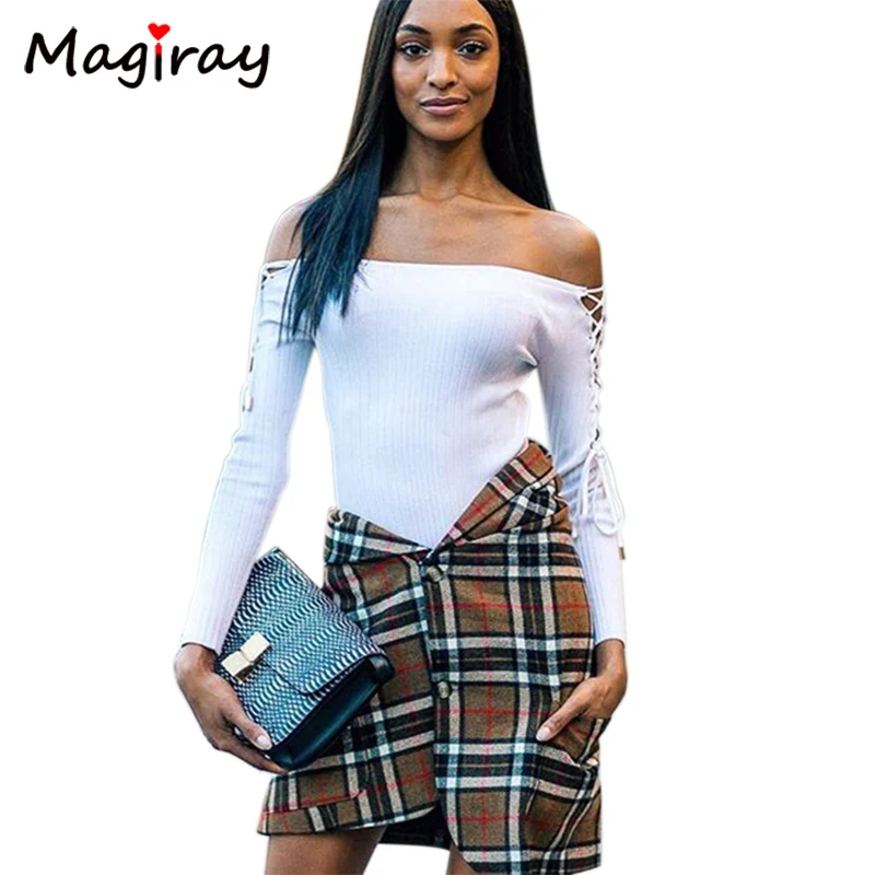 Sexy Off Shoulder Bodysuit Women Hollow Out Long Sleeve Leotard 2017 Fashion Body Suit Feminino Knitted Combinaison Femme C121 Body