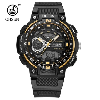 

NEW Montre Homme Fashion OHSEN Quartz Digital Watch Sport Watch Men 50m Swim Date Day Man Watch Analog Alarm Wristwatch Horloge