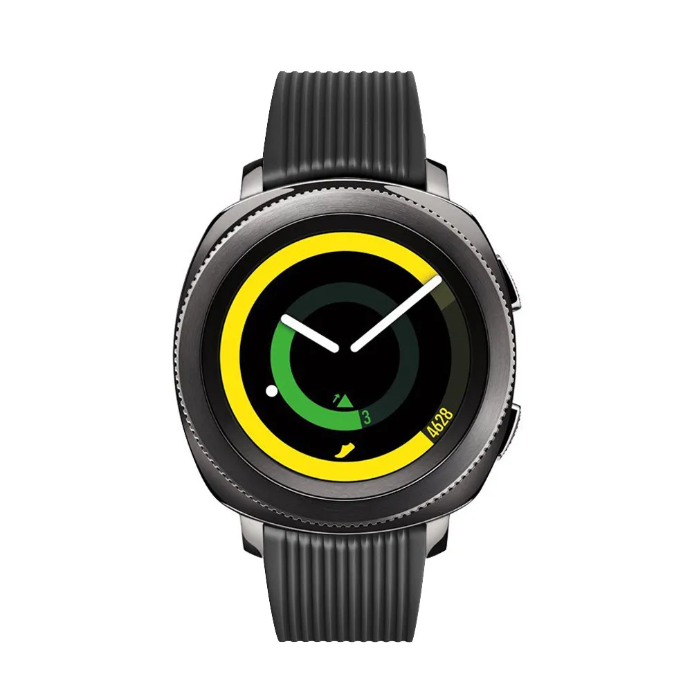 Полосатый Мягкий силиконовый ремешок с черной стальной пряжкой для Samsung Gear Sport S