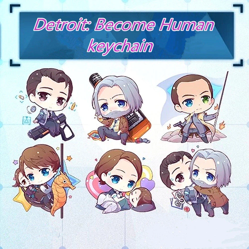 Game Detroit Become Human Connor Rk800 Keychain Acrylic Figure Keyring Two Side Prints Cosplay Gifts Props Ps4 New Aliexpress