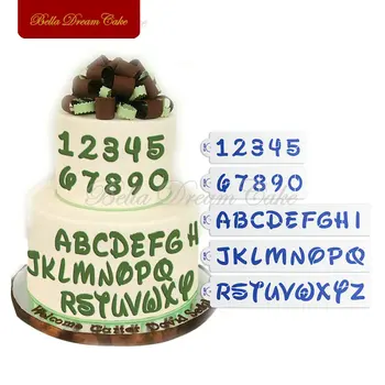 

5pcs/set Big Size Number&Letter Cake Stencil Fondant Cake Decorating Tools Wedding Stencil Cake Design Pattern ST-837