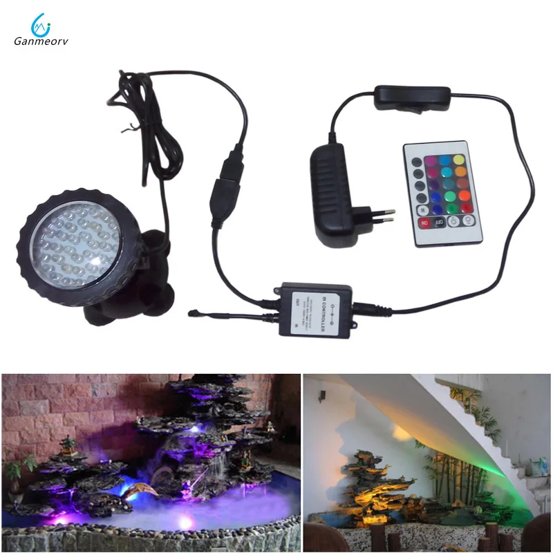 

1 pcs RGB 36 LED Underwater Spot Light Highly Waterproofing IP68 Tank and Aquarium Landscape Lights remote controller