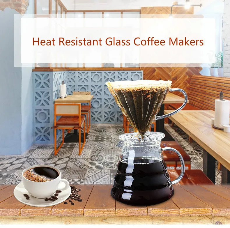 Heat Resistant Glass Coffee Makers Hot Coffee Pot Coffee Dripper Sets