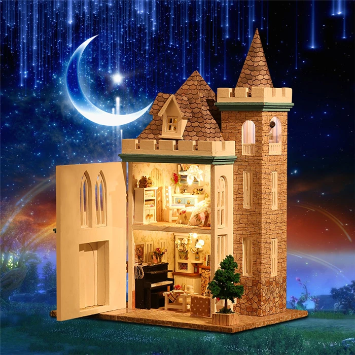 Buy DIY Moonlight Castle Model Assemble Wooden