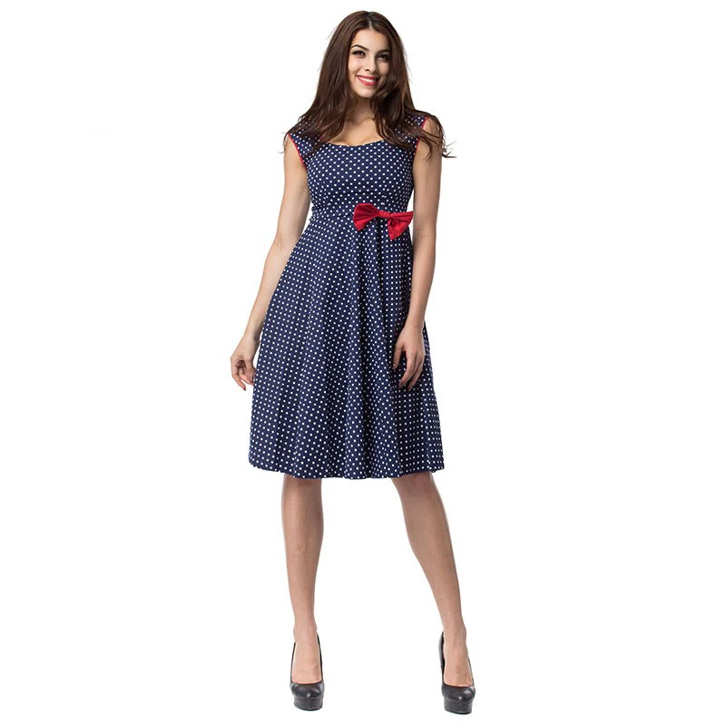 

Sexy Blue Back Zipper Closure Tank Sleeveless Casual Girls's Dresses O Neck Long Length A line Dresses For Sales Clearance