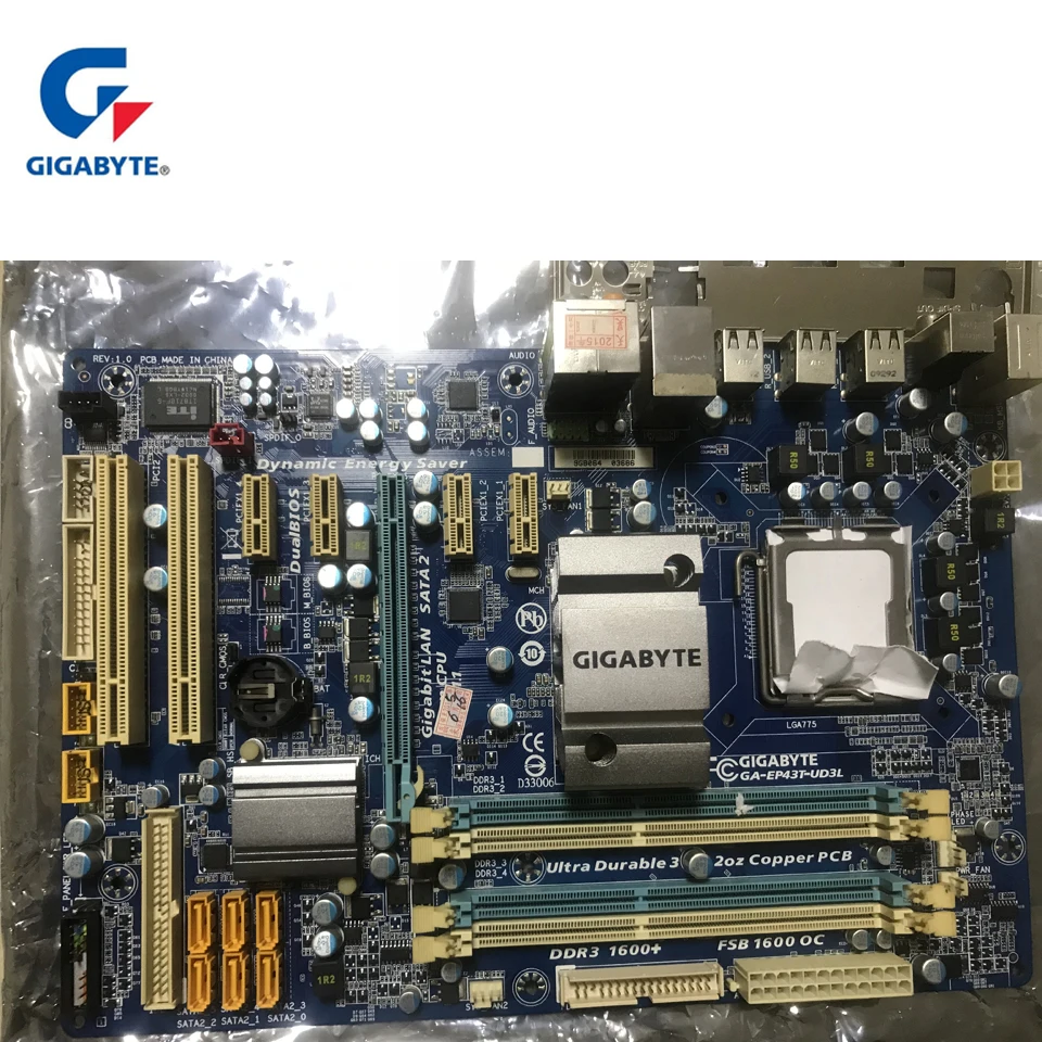 Gigabyte GA-EP43T-UD3L оригинальная материнская плата LGA 775 DDR3 USB2.0 16G P43 EP43T-UD3L настольная системная плата