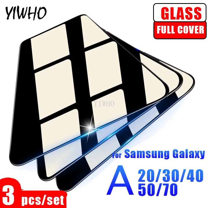 

3PCS Protective Glass for Samsung Galaxy A50 A40 A30 A70 A20 Case Full Cover on For Sansung Sumsung 2019 Tempered Glass Galax