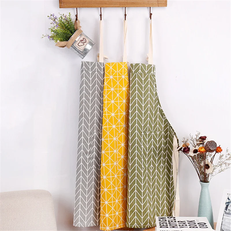 

1Pcs Cactus Deer Cotton Linen Apron Woman Adult Bibs Home Cooking Baking Coffee Shop Cleaning Aprons Kitchen Accessory 46096