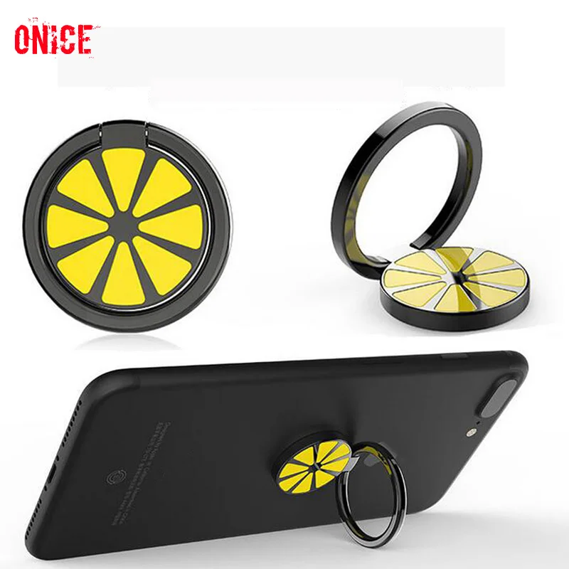 

Fresh Lemon Metal Cell Phone Ring 360 degree rotate fold Universa Phone Holder Stand Socket for iPhone Xiaomi Huawei Women