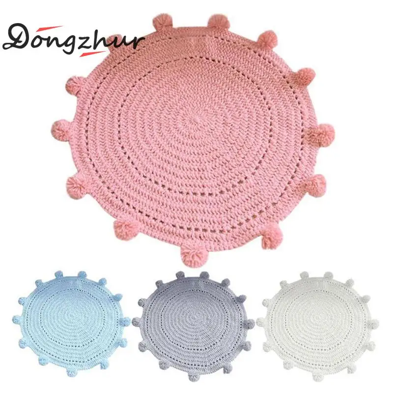 

High Quality Handmade Play Mats Knitting Wool Balls Nordic Style Children Bedroom Decor Crawling Blanket Floor Mat Games Carpet