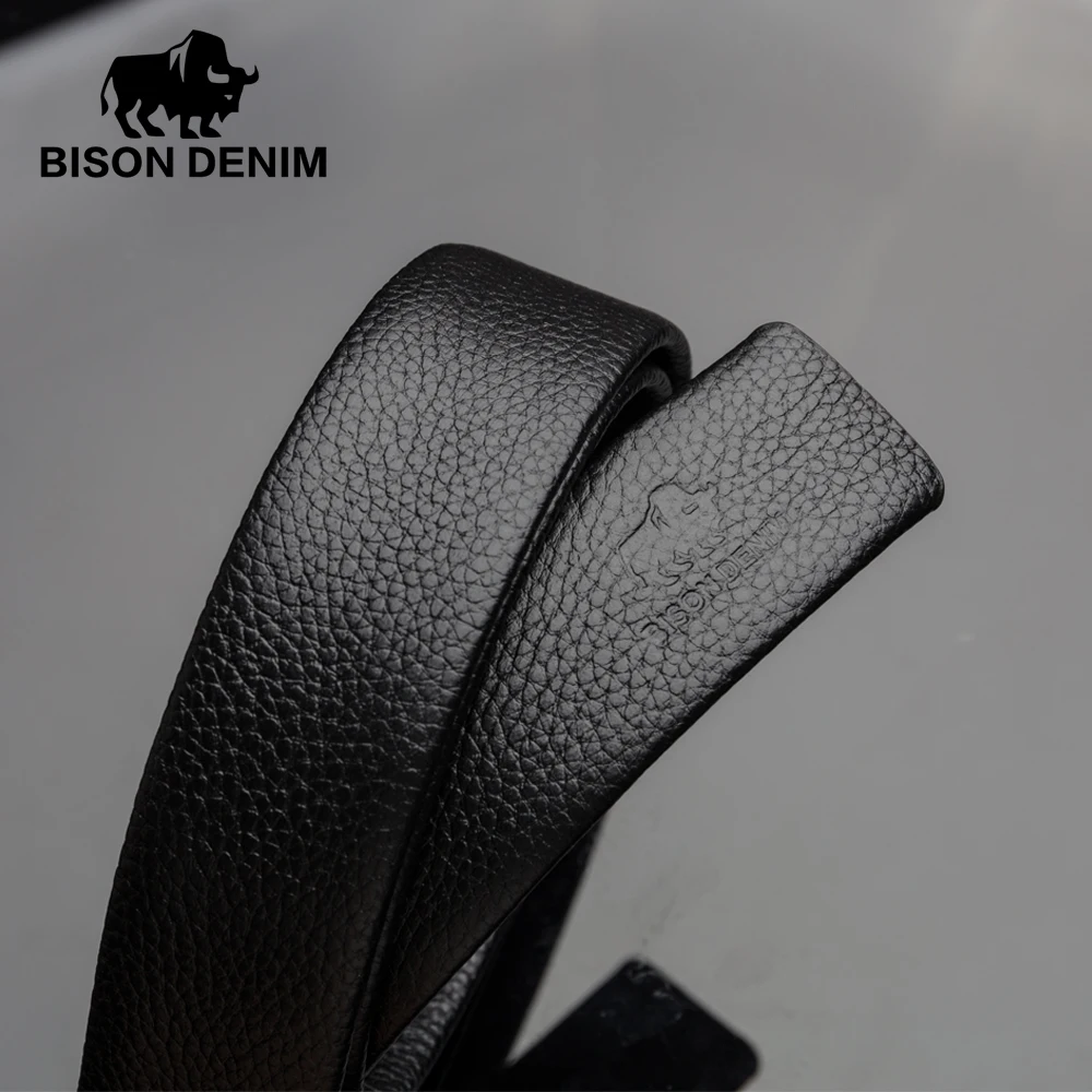 Мужской ремень из воловьей кожи BISON DENIM роскошный натуральной с автоматической