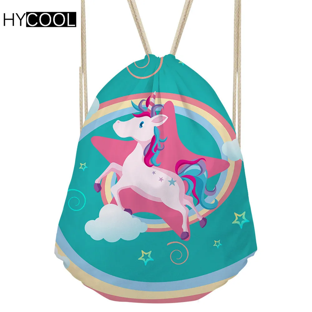 

HYCOOL Children Sports Bag For Outdoor Training Gym Shoulder Pack Unicorn Printed Lady Yoga Shoes Storage Bags Breath Backpack