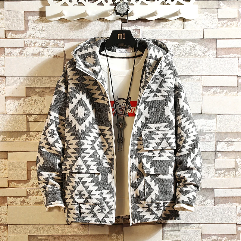 Wool Mens Jackets and Coats Spring Autumn Fashion Casual Hoodie Zipper Printed Pocket Chaqueton Hombre Mantel Herren Wool Mens Jackets and Coats Spring Autumn Fashion Casual Hoodie Zipper Printed Pocket Chaqueton Hombre Mantel Herren