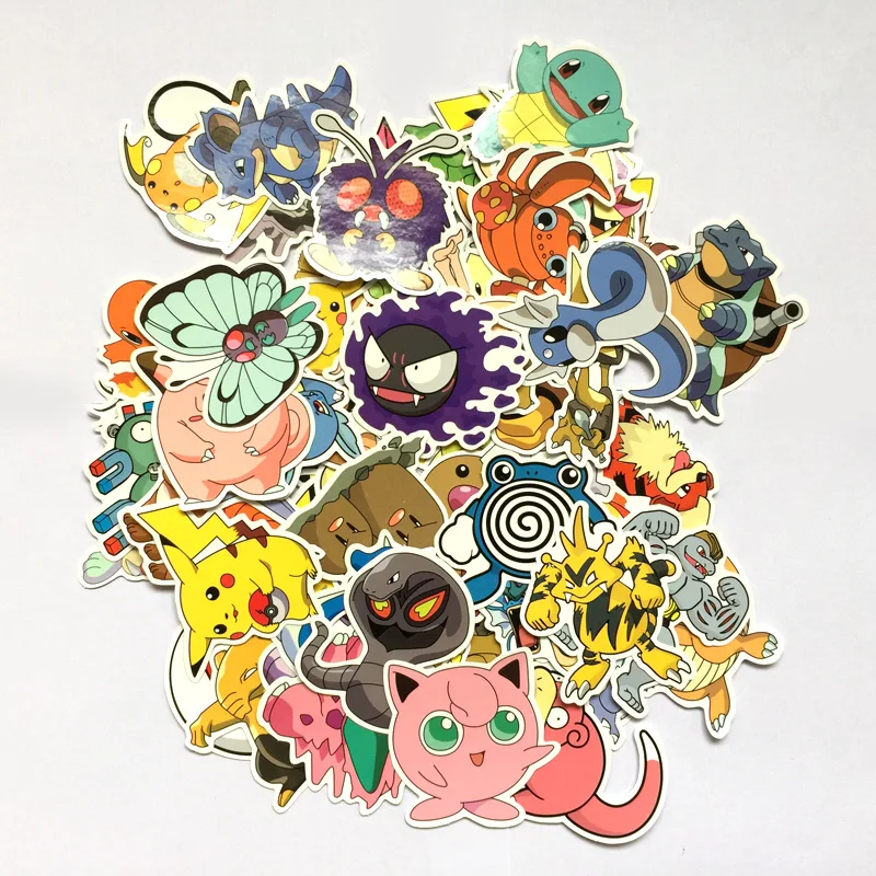 80 шт./лот Не Повторяйте ПВХ Наклейка Пикачу Pokeball Аниме стикеры Ha Ноутбук Наклейки