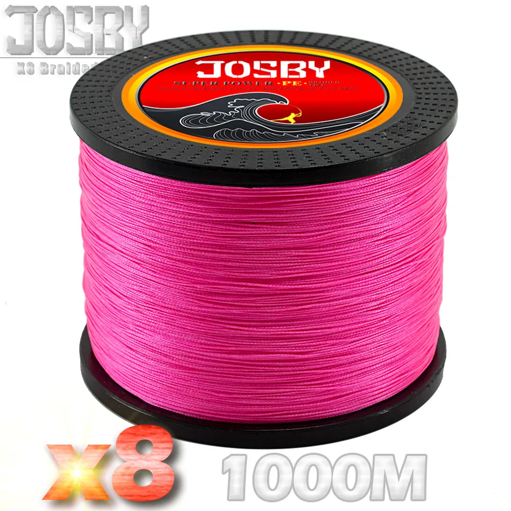 

JOSBY Brand 1000m 8 Strands Multicolour PE Braided Wire Multifilament Fishing Line Fishing Equipment 15LBS-80LBS Carp Fishing