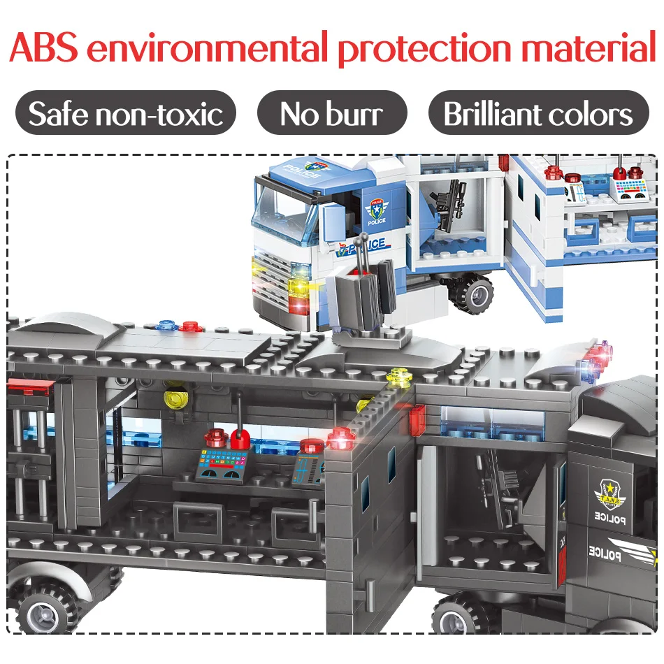 Строительные блоки в военном городском полицейском изоляторе, совместимые WW2 городской спецназ, сборный грузовик, блоки, Развивающие детские игрушки, подарки