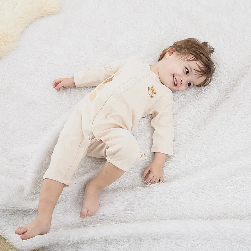 Newborn Baby Boy Long Sleeve Rompers Infant Tiny Girl Jumpsuit Toddler Baby Boy Girl Organic