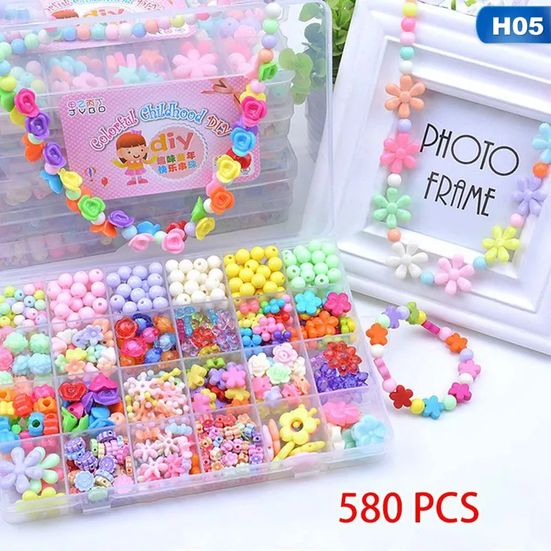 Handmade DIY Beaded Toy 24 Grid Girl Jewelry Making Toys Children Gift Creative Children's Toys