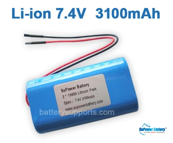 

SuPower 7.2V 7.4V 8.4V 18650 3100mAh Lithium ion Li-ion Rechargeable Battery Pack Max. 2A with built-in protection circuit board