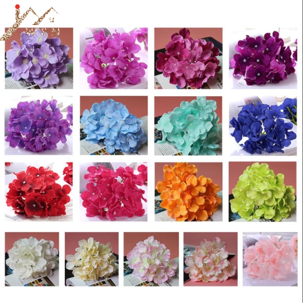 

Artificial Hydrangea Flower Head 15 CM Diameter Wedding / Party / Home DIY Flower Wall Decoration 18 Color 1 Lot=50 Pcs