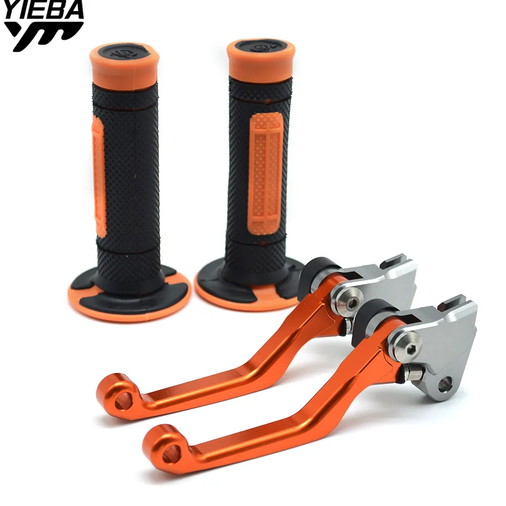 Motorcycle Brake Clutch Levers Pivot Dirt Bike Handle Hand Grips Set