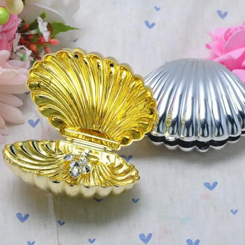 

10pcs/lot Shell Shape Wedding Candy Box Gold/SilverChristmas Birthday Party Gift Boxes Casamento Favors Without Bow Tie